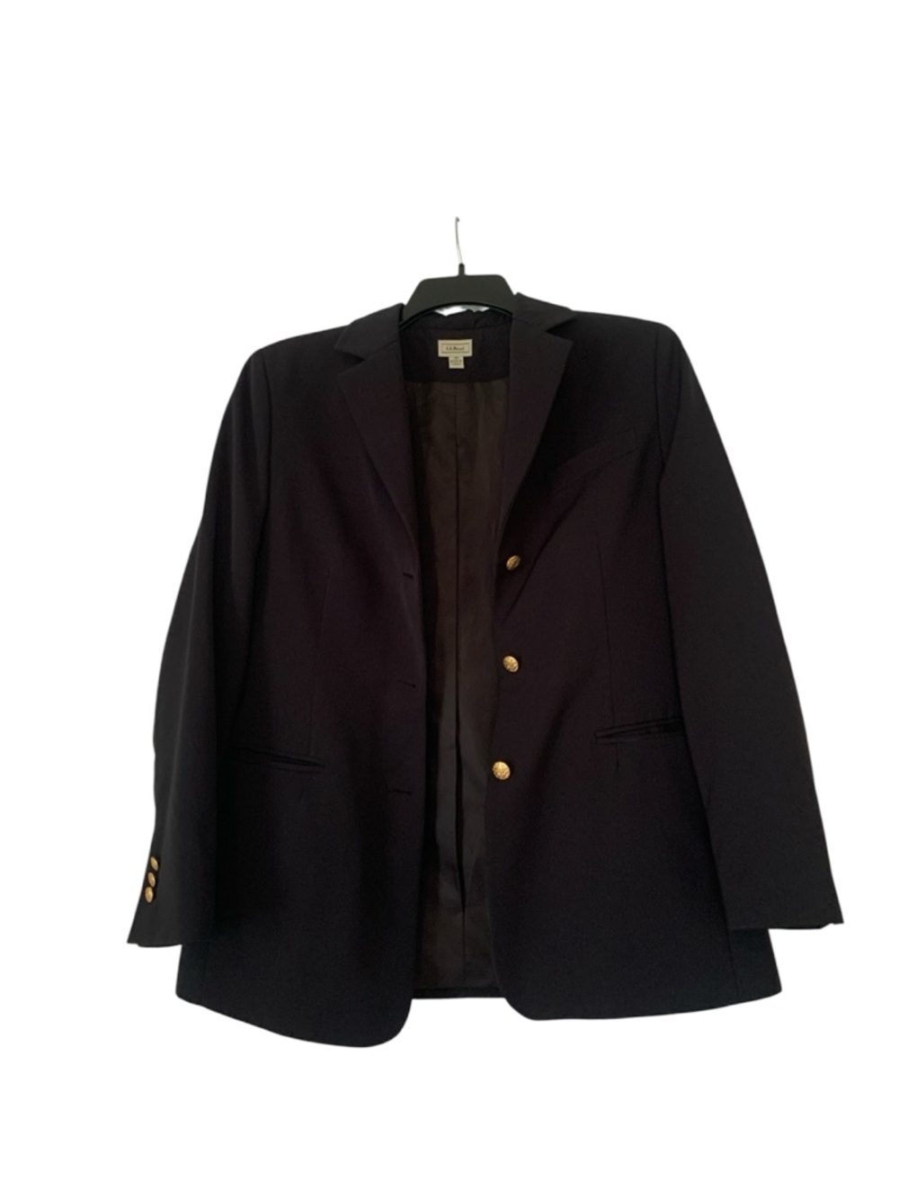 L.L. Bean Women's Blazer Gold Button Sleeves and Front with Pockets 12R Vintage